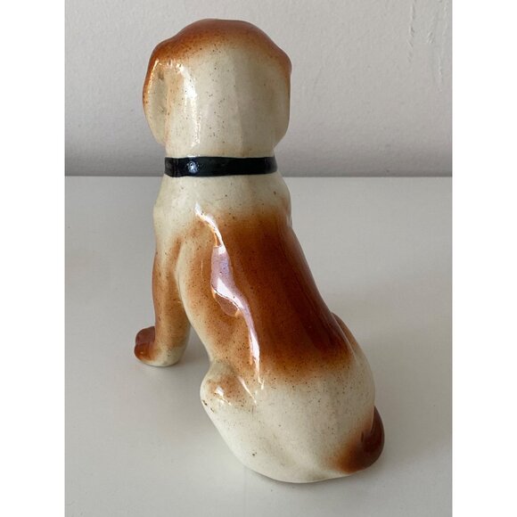 Hound Dog Vintage Glazed Ceramic Sitting Figurine Unmarked 7 Inches - Picture 9 of 16